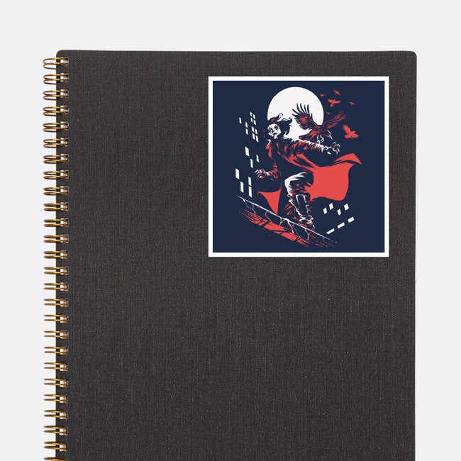 Retro Crow-None-Glossy-Sticker-zascanauta