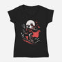 Retro Crow-Womens-V-Neck-Tee-zascanauta