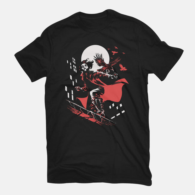 Retro Crow-Womens-Basic-Tee-zascanauta