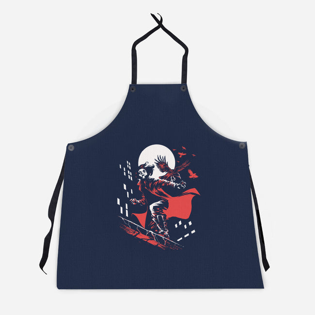 Retro Crow-Unisex-Kitchen-Apron-zascanauta