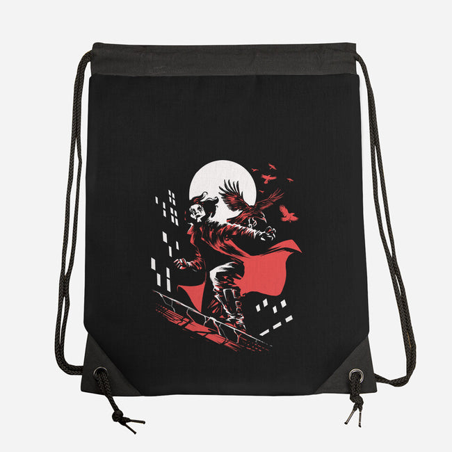Retro Crow-None-Drawstring-Bag-zascanauta