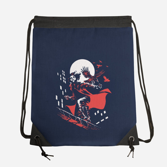 Retro Crow-None-Drawstring-Bag-zascanauta
