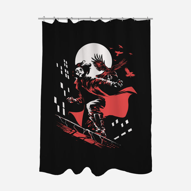 Retro Crow-None-Polyester-Shower Curtain-zascanauta