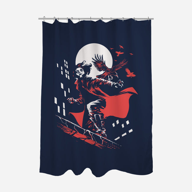 Retro Crow-None-Polyester-Shower Curtain-zascanauta