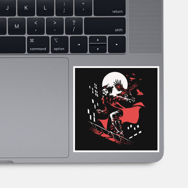 Retro Crow-None-Glossy-Sticker-zascanauta