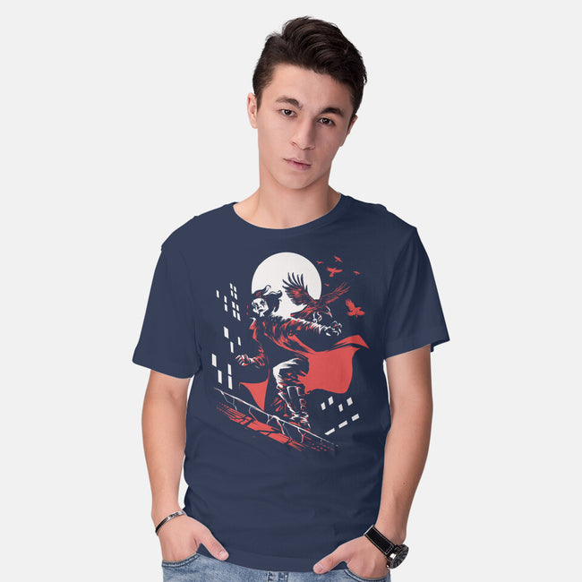 Retro Crow-Mens-Basic-Tee-zascanauta