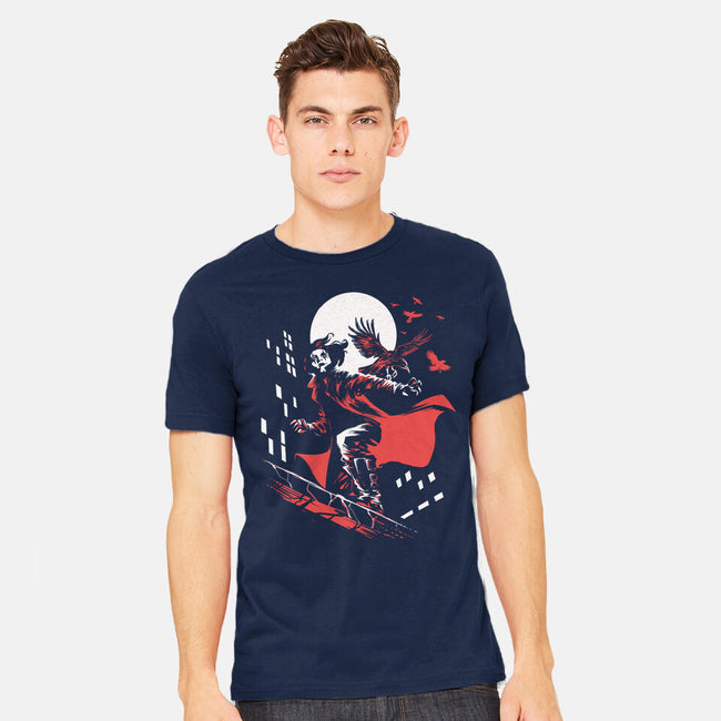 Retro Crow-Mens-Heavyweight-Tee-zascanauta