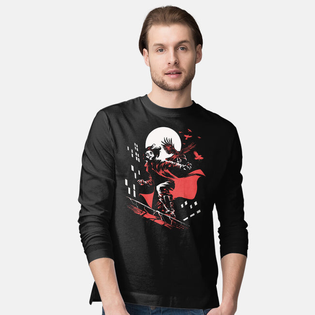 Retro Crow-Mens-Long Sleeved-Tee-zascanauta