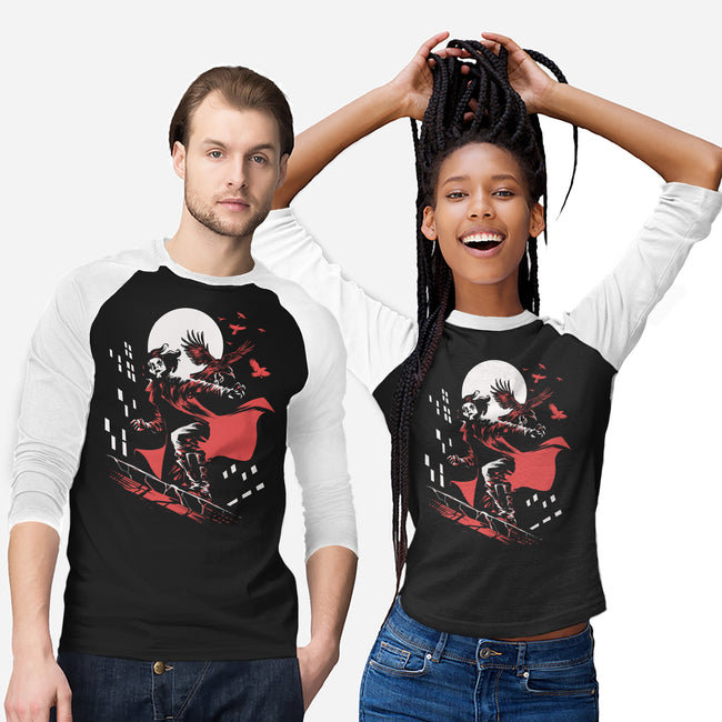 Retro Crow-Unisex-Baseball-Tee-zascanauta