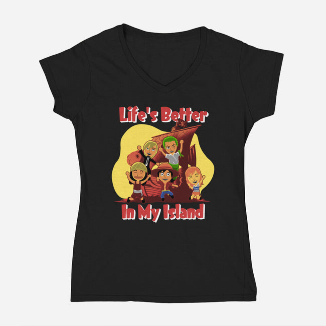In My Island-Womens-V-Neck-Tee-rmatix