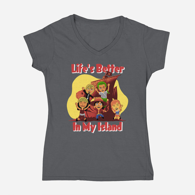 In My Island-Womens-V-Neck-Tee-rmatix