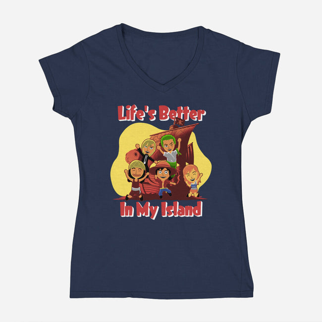 In My Island-Womens-V-Neck-Tee-rmatix