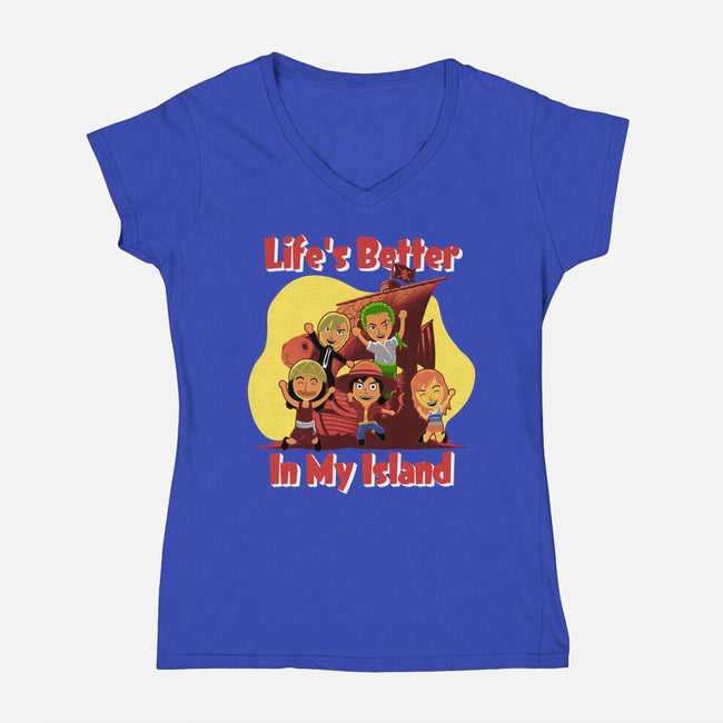 In My Island-Womens-V-Neck-Tee-rmatix