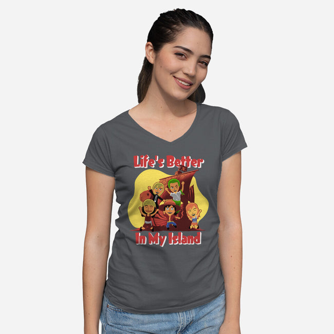 In My Island-Womens-V-Neck-Tee-rmatix