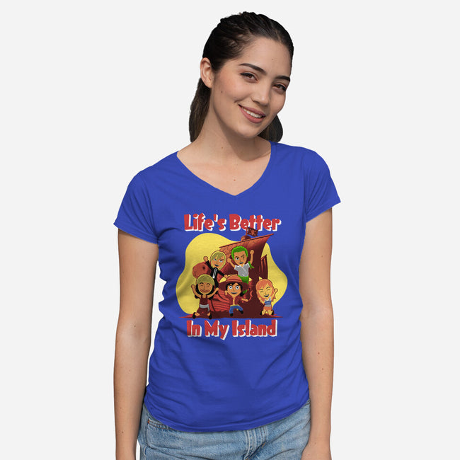 In My Island-Womens-V-Neck-Tee-rmatix