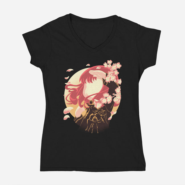Telepath Subject 007-Womens-V-Neck-Tee-rmatix
