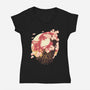 Telepath Subject 007-Womens-V-Neck-Tee-rmatix