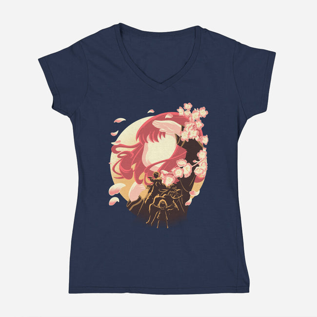 Telepath Subject 007-Womens-V-Neck-Tee-rmatix