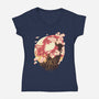 Telepath Subject 007-Womens-V-Neck-Tee-rmatix