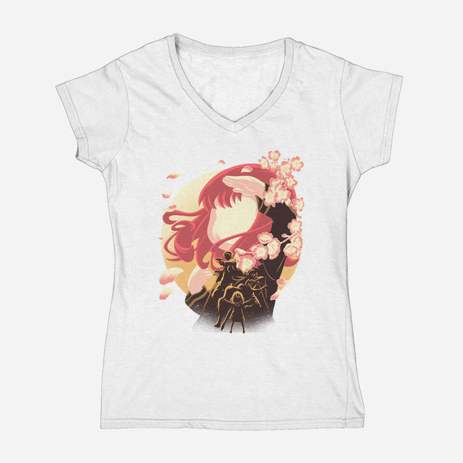 Telepath Subject 007-Womens-V-Neck-Tee-rmatix