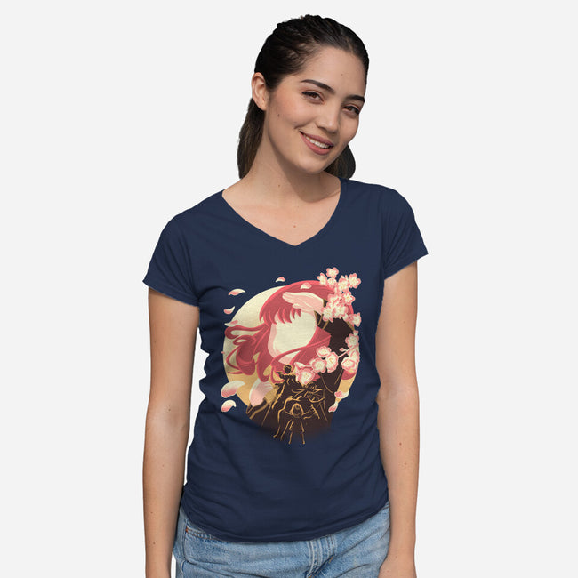 Telepath Subject 007-Womens-V-Neck-Tee-rmatix