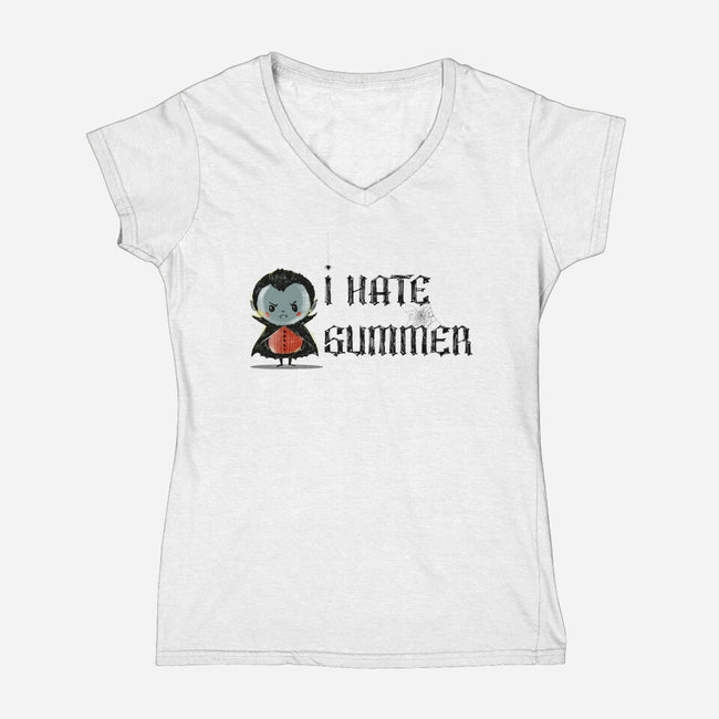 I Hate Summer-Womens-V-Neck-Tee-kharmazero