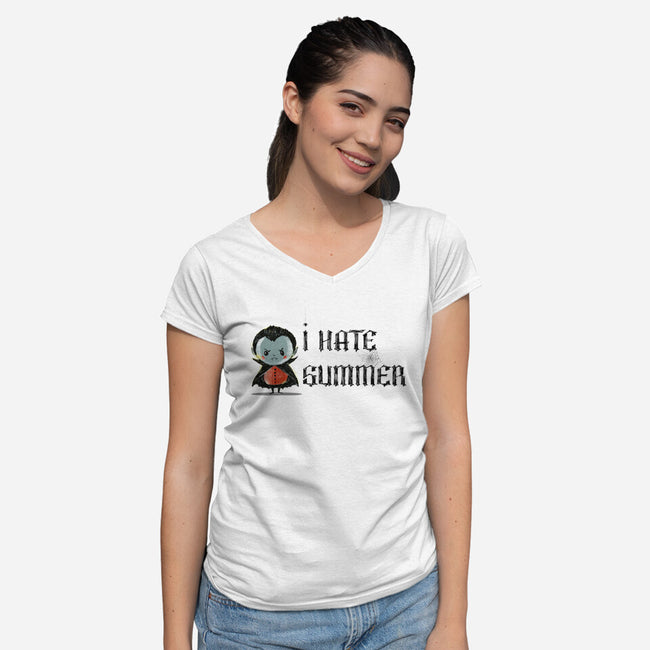 I Hate Summer-Womens-V-Neck-Tee-kharmazero