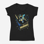 Rocket Bot-Womens-V-Neck-Tee-Willdesiner