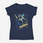 Rocket Bot-Womens-V-Neck-Tee-Willdesiner