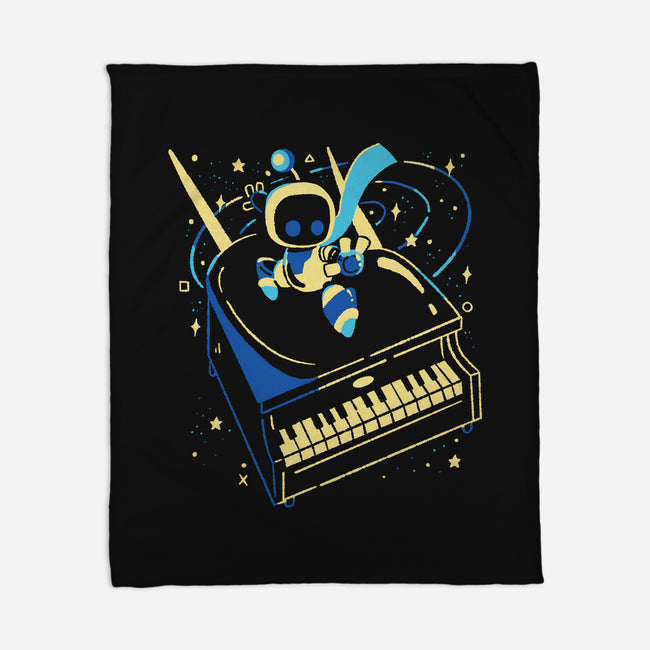 Rocket Bot-None-Fleece-Blanket-Willdesiner