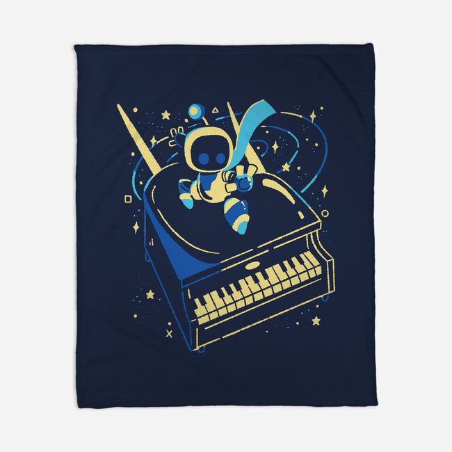 Rocket Bot-None-Fleece-Blanket-Willdesiner