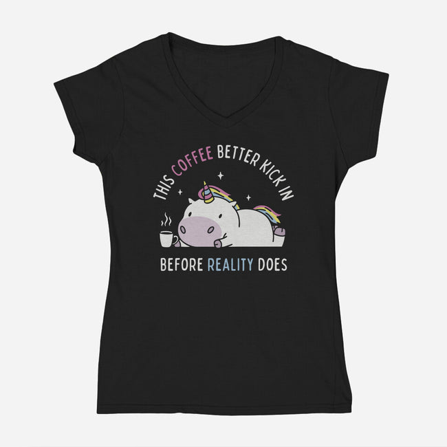 Coffee Before Reality-Womens-V-Neck-Tee-brunopires