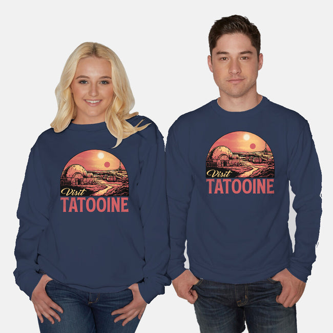 Visit This Planet-Unisex-Crew Neck-Sweatshirt-glitchygorilla