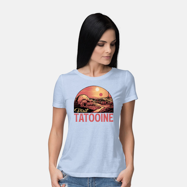 Visit This Planet-Womens-Basic-Tee-glitchygorilla