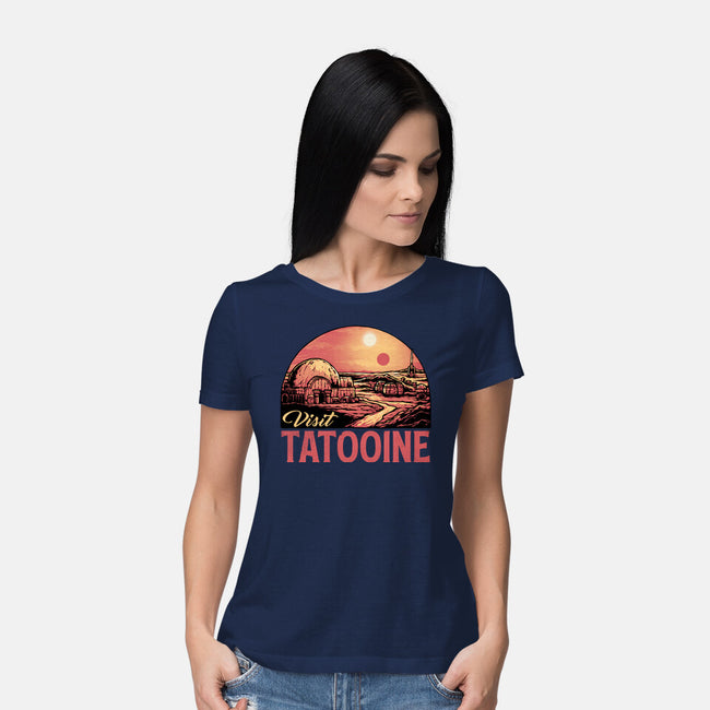 Visit This Planet-Womens-Basic-Tee-glitchygorilla