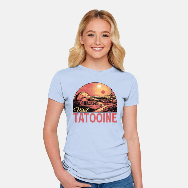 Visit This Planet-Womens-Fitted-Tee-glitchygorilla