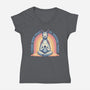 I Found Inner Peace-Womens-V-Neck-Tee-glitchygorilla
