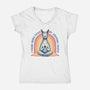 I Found Inner Peace-Womens-V-Neck-Tee-glitchygorilla