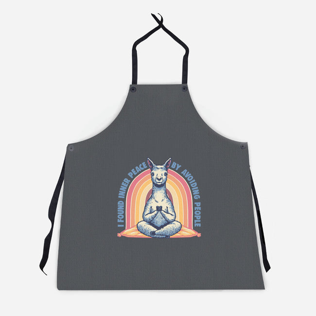 I Found Inner Peace-Unisex-Kitchen-Apron-glitchygorilla