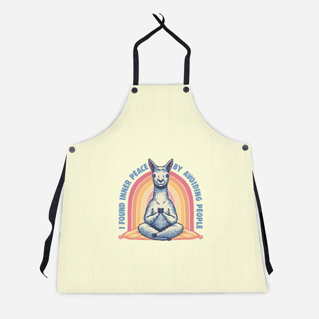 I Found Inner Peace-Unisex-Kitchen-Apron-glitchygorilla