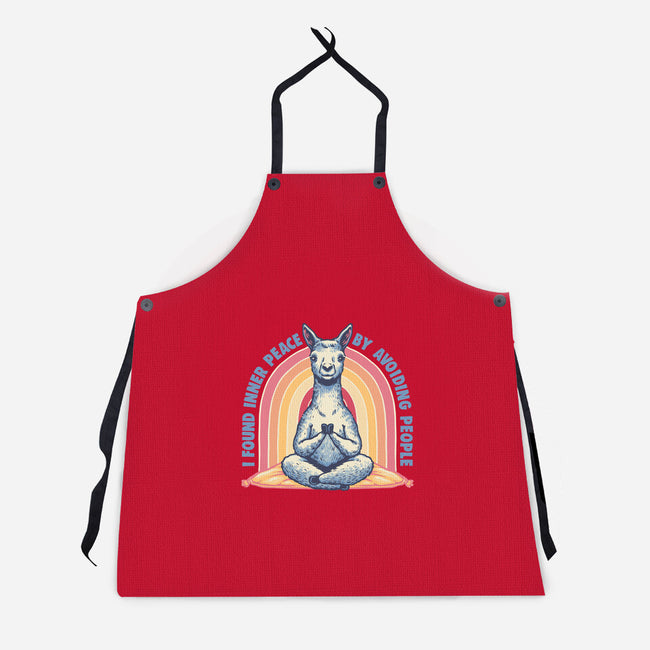 I Found Inner Peace-Unisex-Kitchen-Apron-glitchygorilla