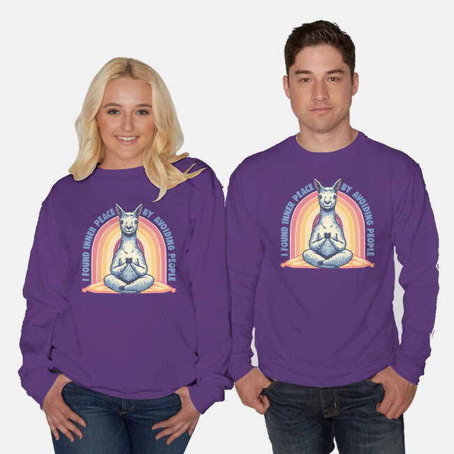 I Found Inner Peace-Unisex-Crew Neck-Sweatshirt-glitchygorilla