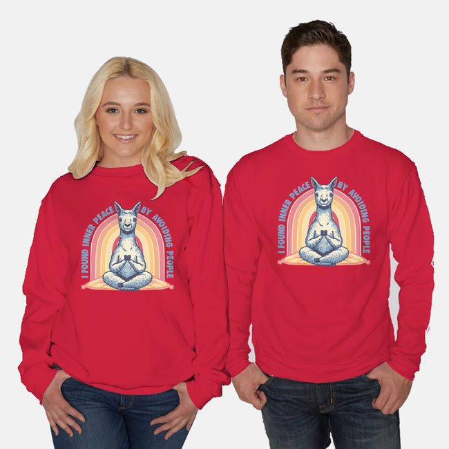 I Found Inner Peace-Unisex-Crew Neck-Sweatshirt-glitchygorilla