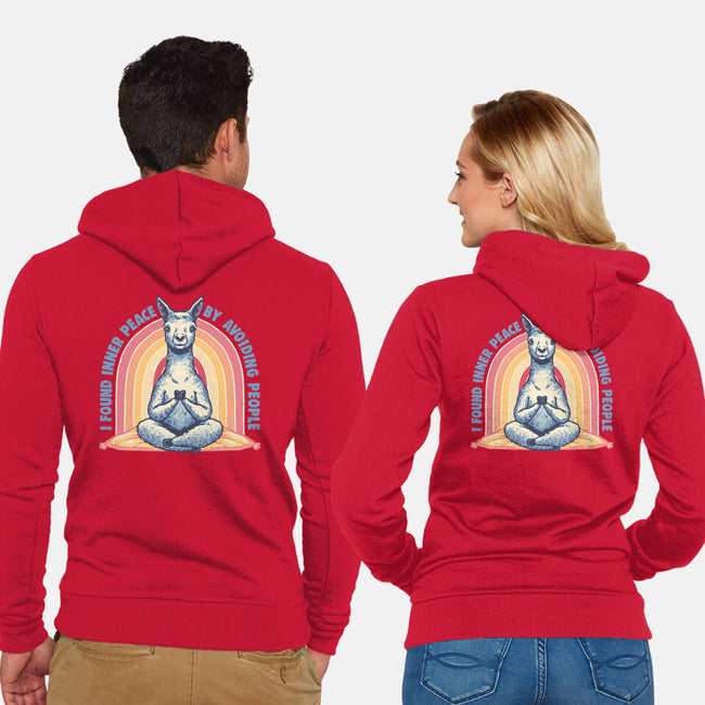 I Found Inner Peace-Unisex-Zip-Up-Sweatshirt-glitchygorilla