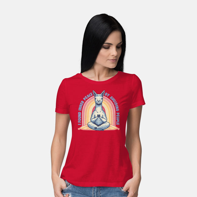 I Found Inner Peace-Womens-Basic-Tee-glitchygorilla