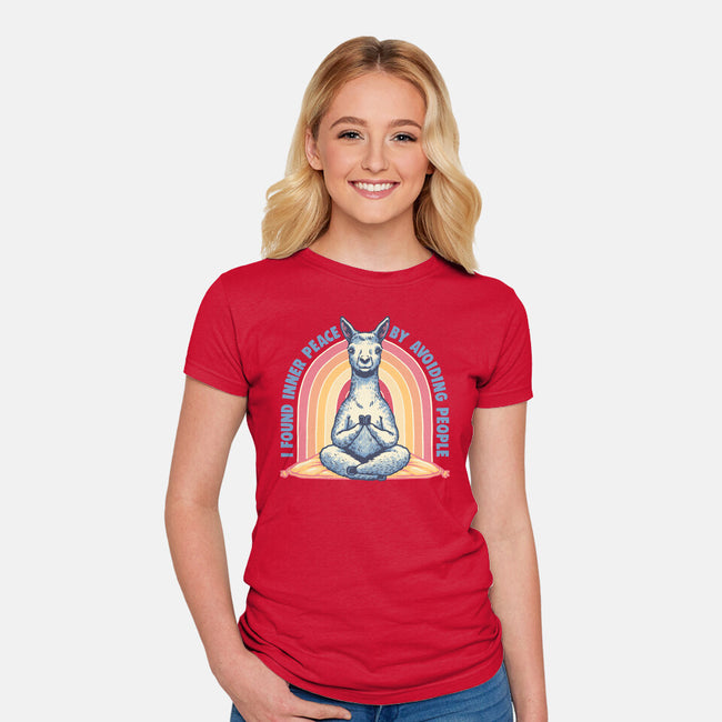 I Found Inner Peace-Womens-Fitted-Tee-glitchygorilla