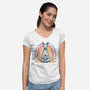 I Found Inner Peace-Womens-V-Neck-Tee-glitchygorilla