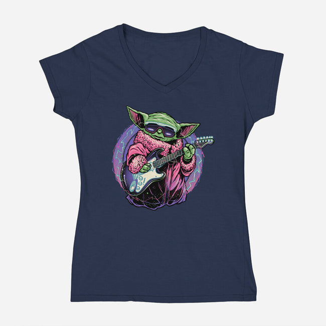 Electric Galaxy-Womens-V-Neck-Tee-glitchygorilla