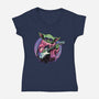 Electric Galaxy-Womens-V-Neck-Tee-glitchygorilla