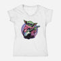 Electric Galaxy-Womens-V-Neck-Tee-glitchygorilla